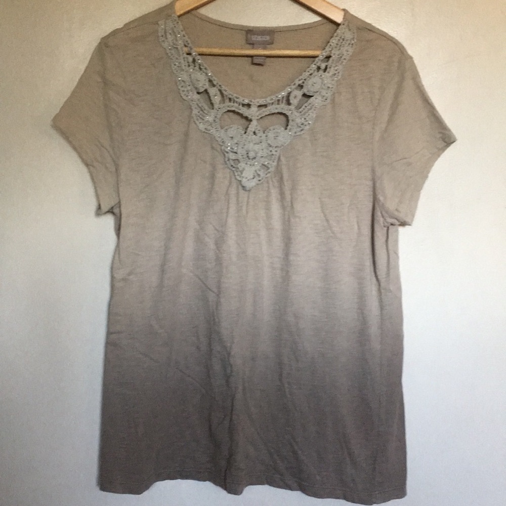 Chico’s cotton ombré t-shirt - size L.